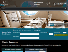 Tablet Screenshot of evojets.com